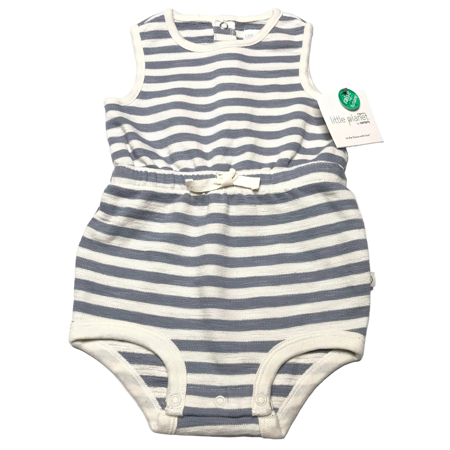 NWT Little Planet Stripe Bubble Romper Baby Girl Size 12M