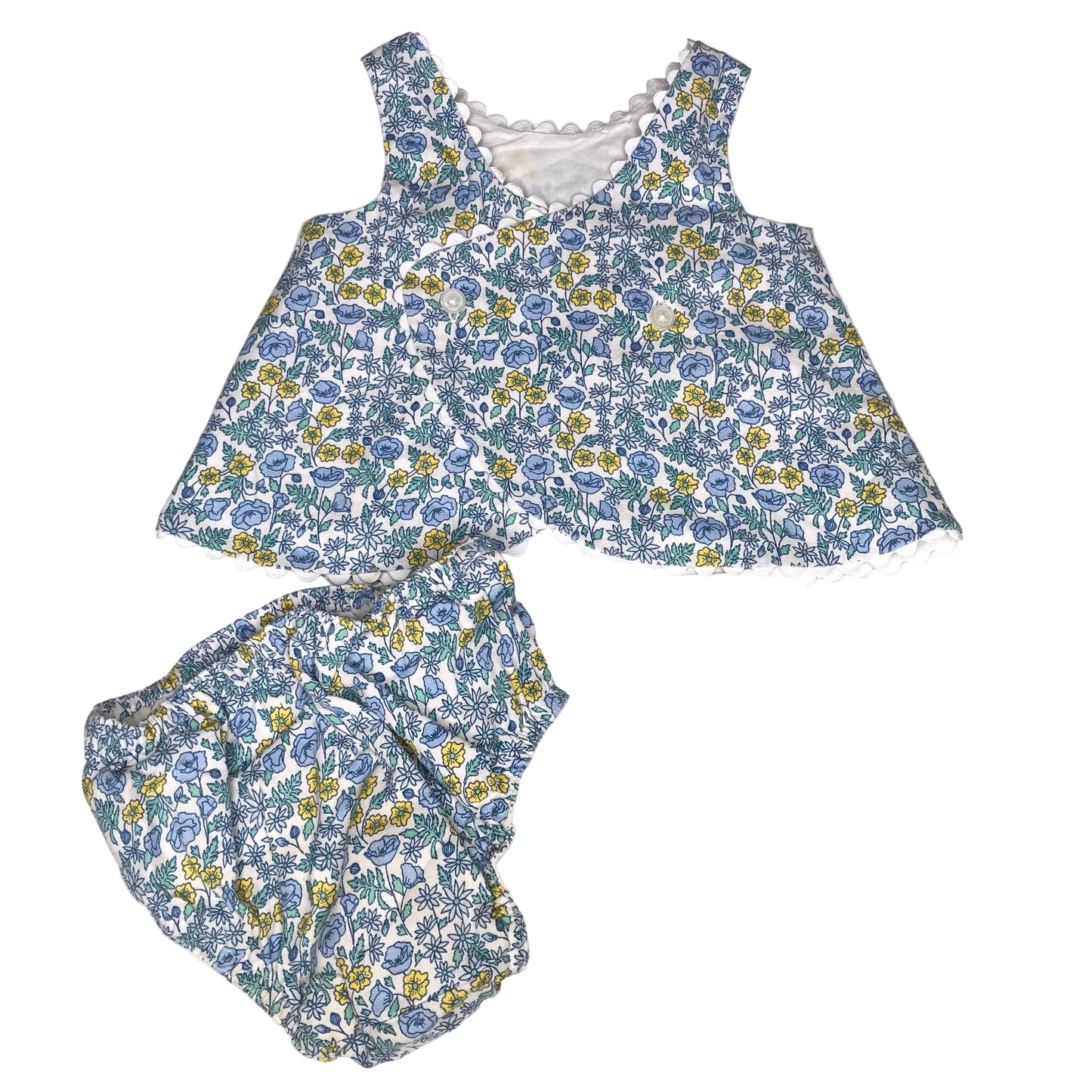 Hope & Henry Floral Diaper Set Baby Girl Size 6-12M