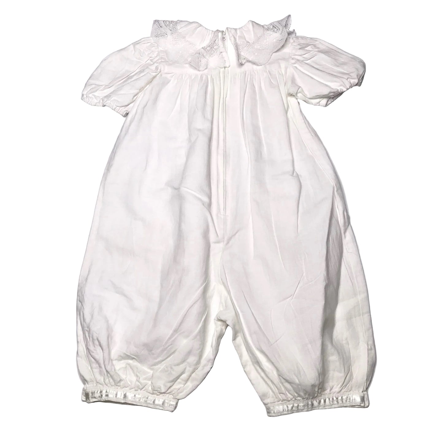 Paper White Heirloom Bubble Romper White Lace Collar Size 2T