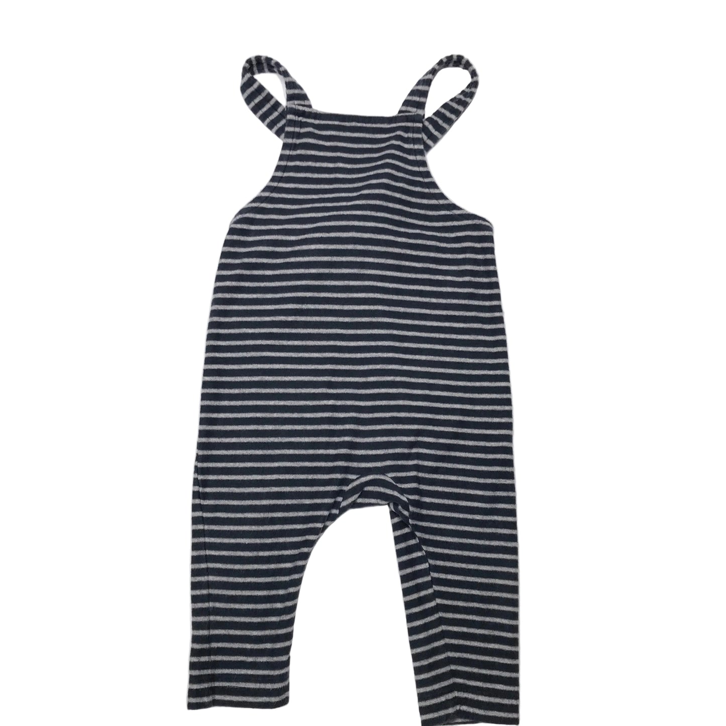 Tea Collection Stripes Knit Jumpsuit One Piece Navy Blue Grey Unisex Size 9-12M