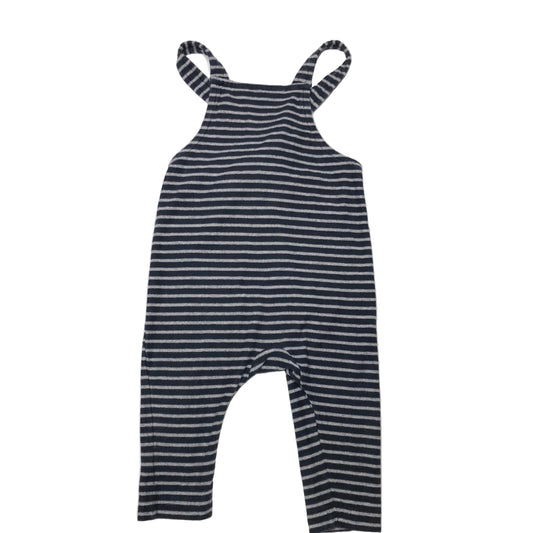 Tea Collection Stripes Knit Jumpsuit One Piece Navy Blue Grey Unisex Size 9-12M