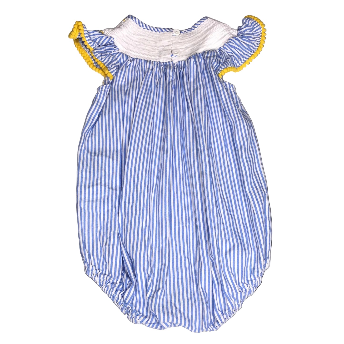 Lil Cactus Striped Lemons Smocked Bubble Romper Baby Girl Size 18-24M