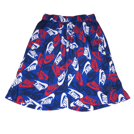 Nike Boy Sportswear Logo Print Shorts Blue Red Size XL(18-20)