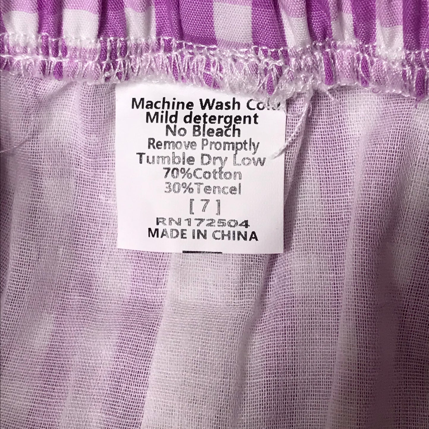 Stitchy Fish Keaton Gingham Short Set Purple White Girl Size 7