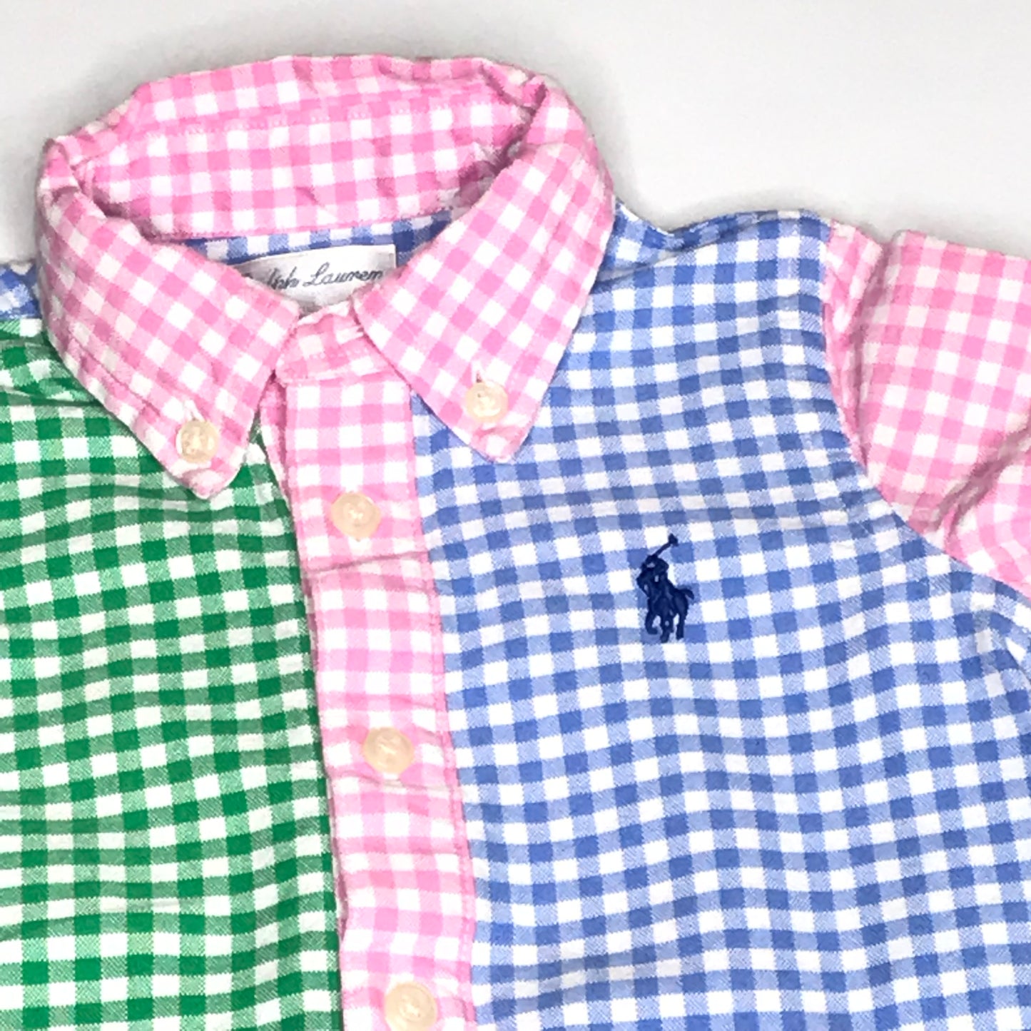 Polo Ralph Lauren Baby Boys Gingham Oxford Shortall Size 12M
