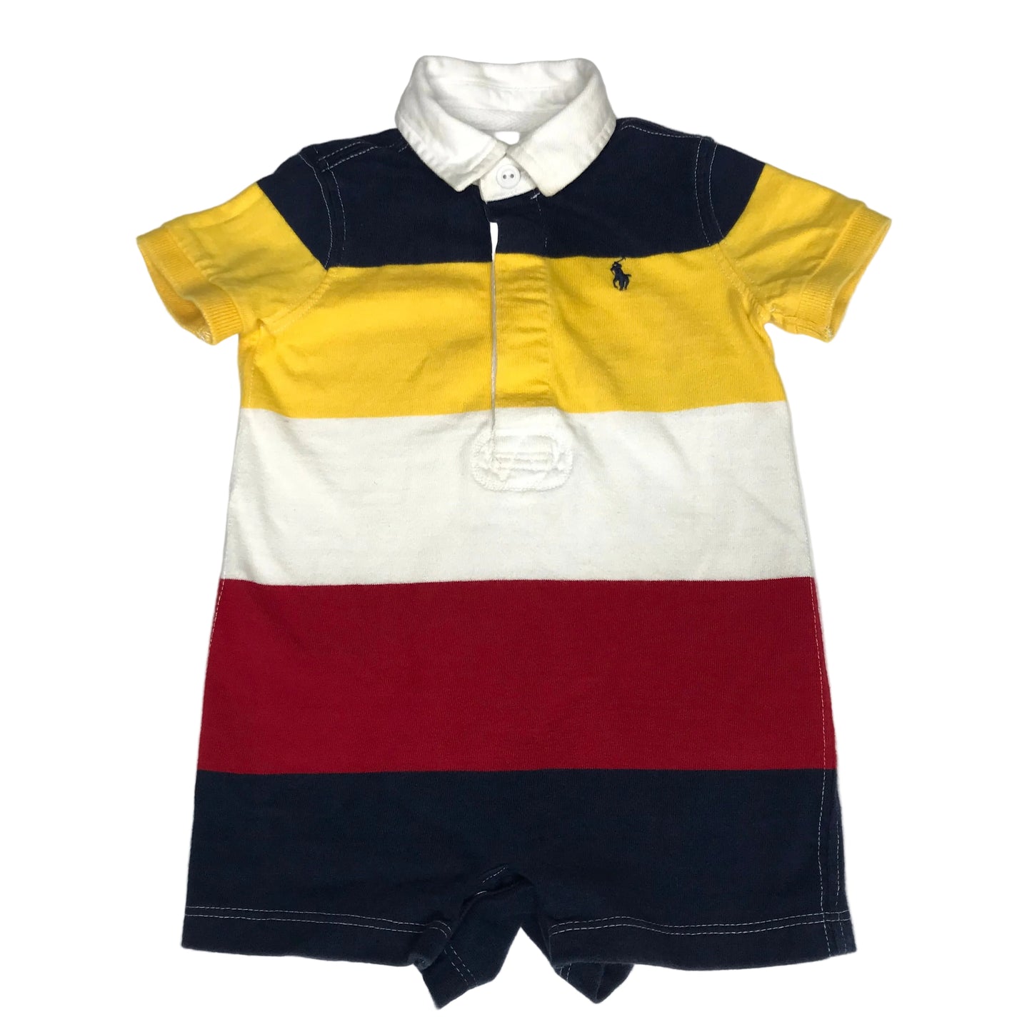 Polo Ralph Lauren Baby Boy Rugby Striped Shortall Size 6M