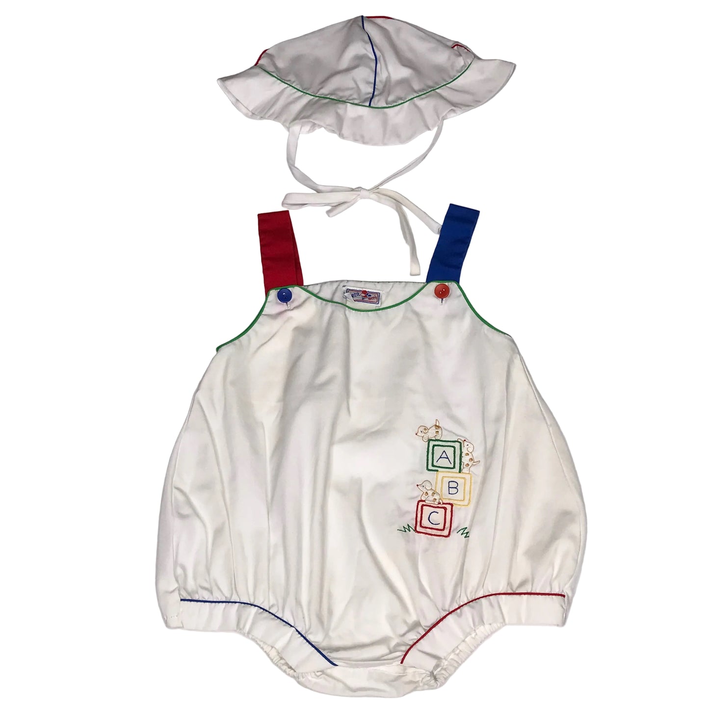 Petit Ami Vtg Bubble ABC Embroidery Bubble Hat Baby Boy Size 6M