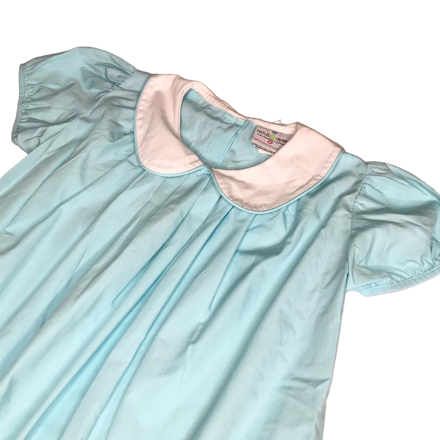 Castles & Crowns Peter Pan Collar Classic Dress Blue Girl Size 7-8