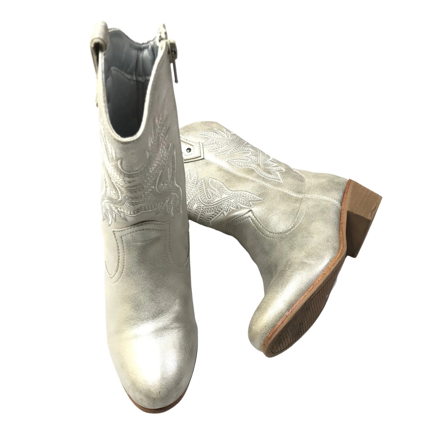 Mia Bloome Western Cowgirl Boots Silver Shoes Girls Size 13M