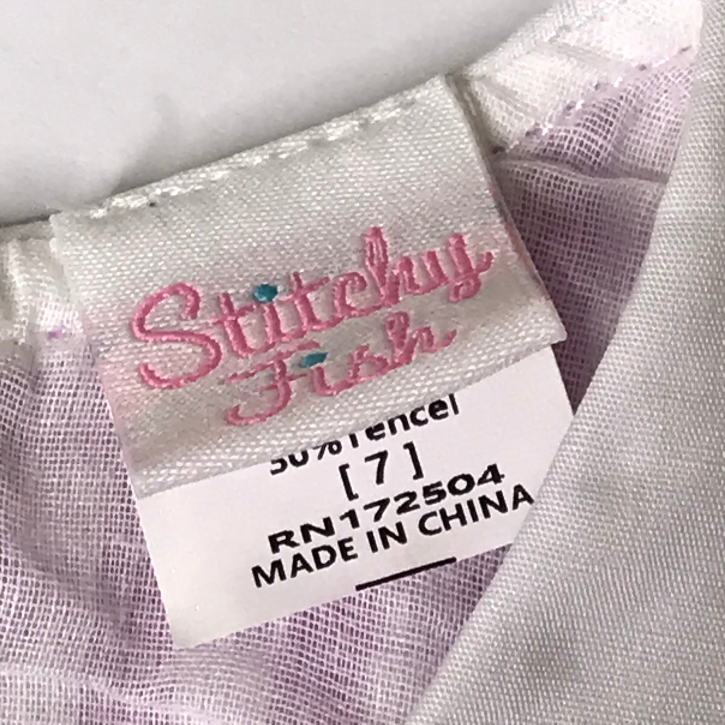 Stitchy Fish Keaton Gingham Short Set Purple White Girl Size 7