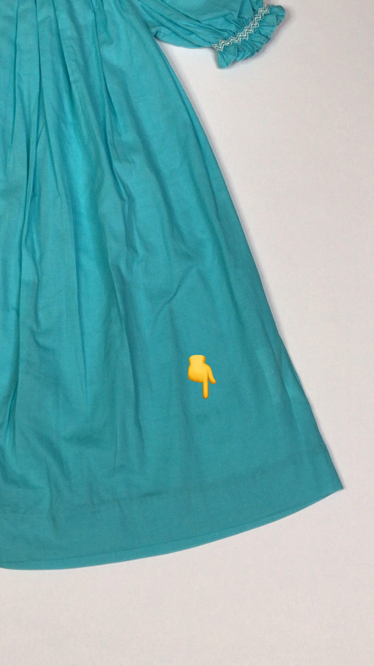 Mom & Me Smocked Pearls Dress Turquoise Girls Size 24M