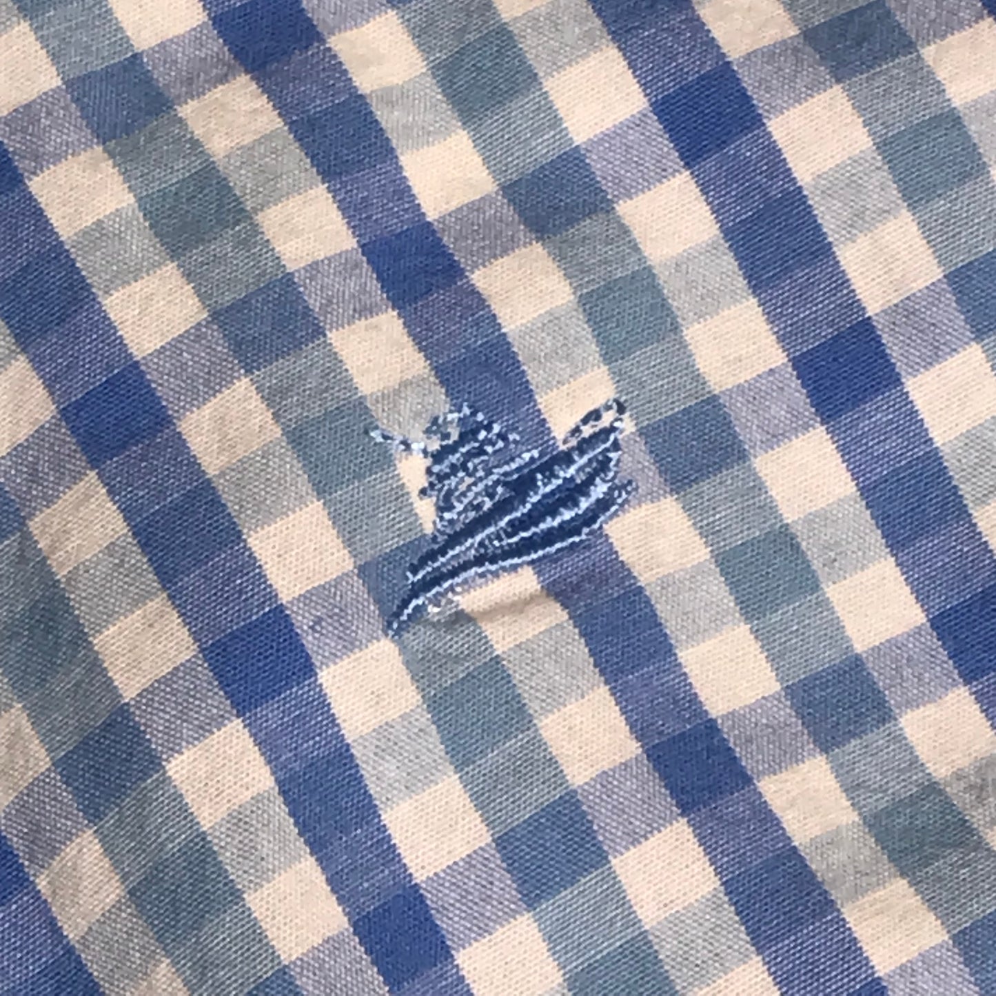 Southbound Gingham Shortall Romper Blue White Baby Boy Size 18M
