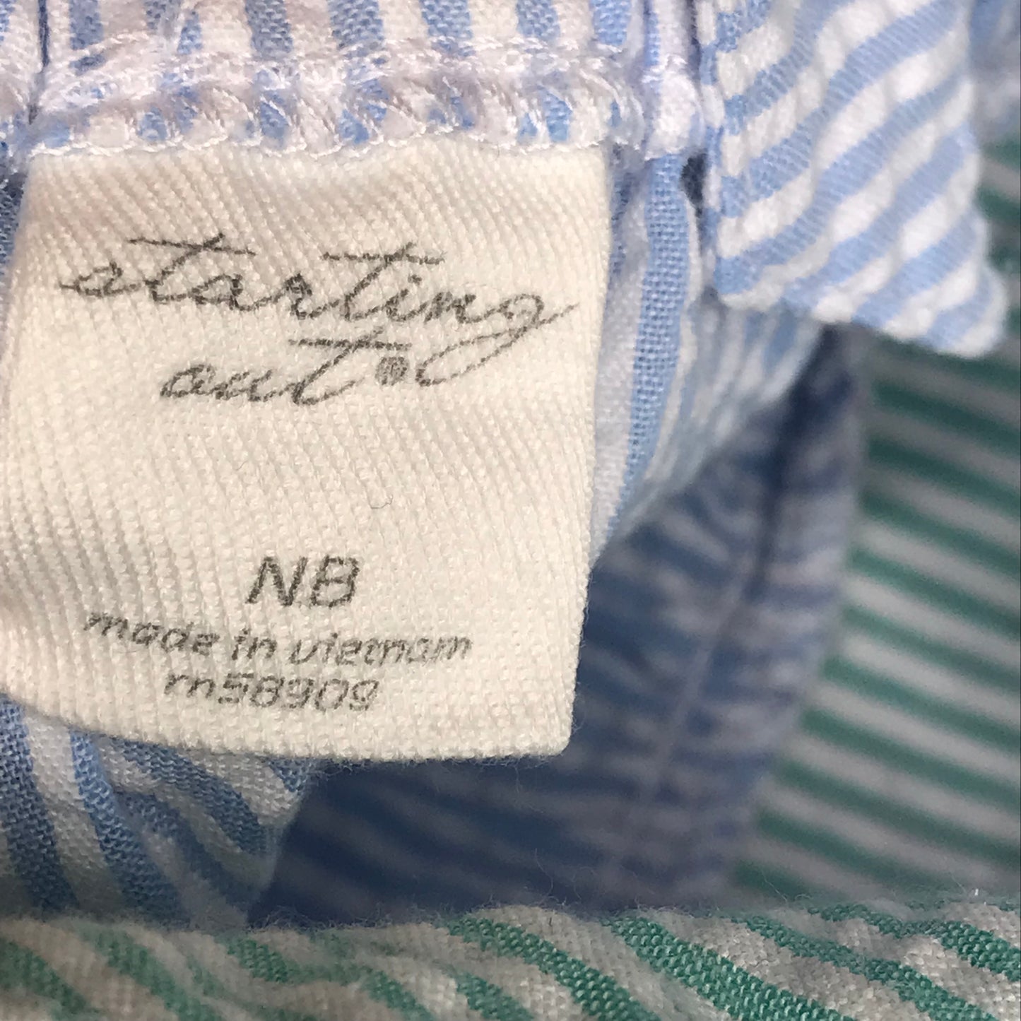 Starting Out Seersucker Striped Bubble Romper Baby Girl Size NB