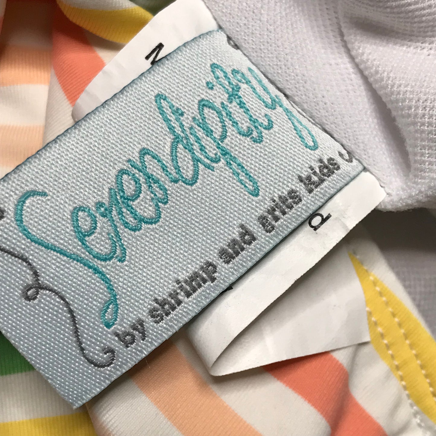 Serendipity by Shrimp and Grits Stripe Rainbow Swimsuit One Piece Size 4-5T