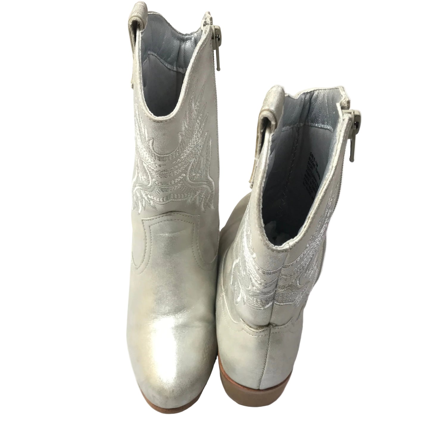 Mia Bloome Western Cowgirl Boots Silver Shoes Girls Size 13M
