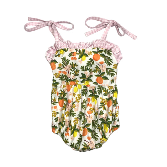 Boutique Floral Gingham Bubble Pink White Girls Size 3T