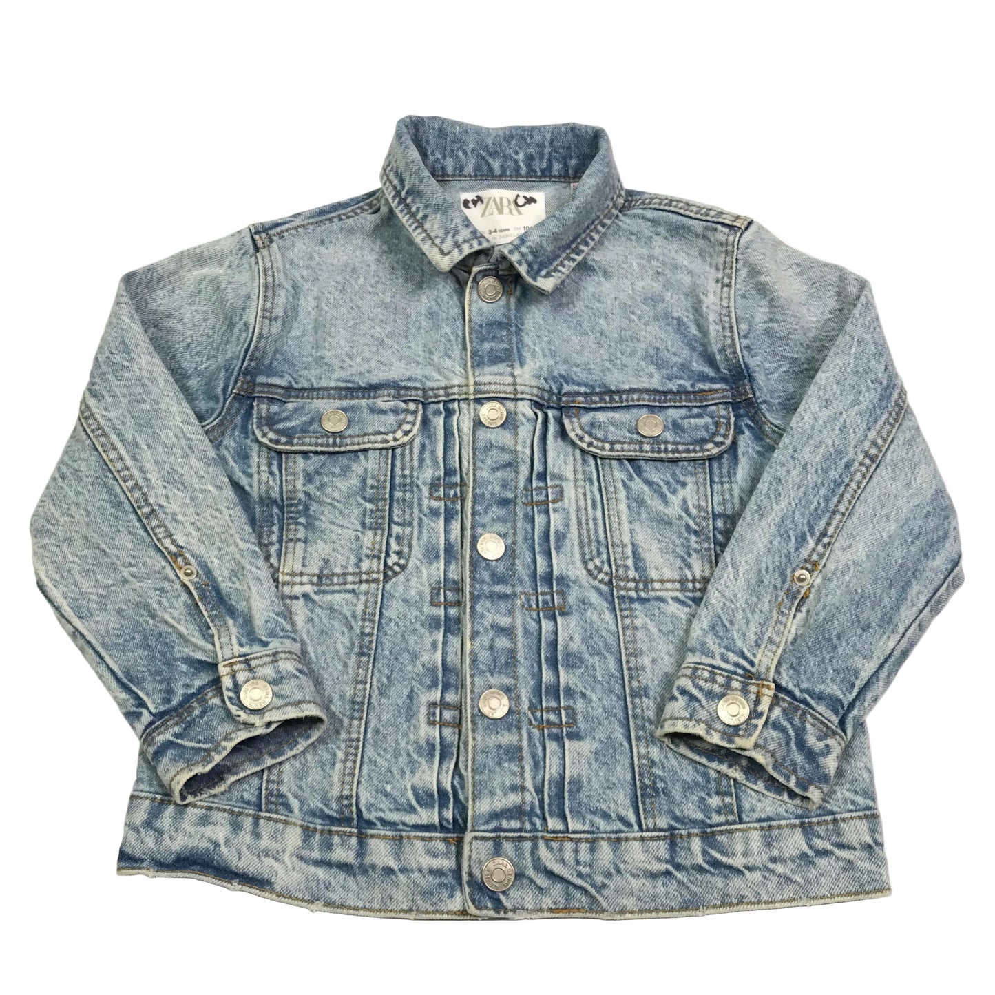 Zara Denim Blue Jean Jacket Unisex Size 3-4Y