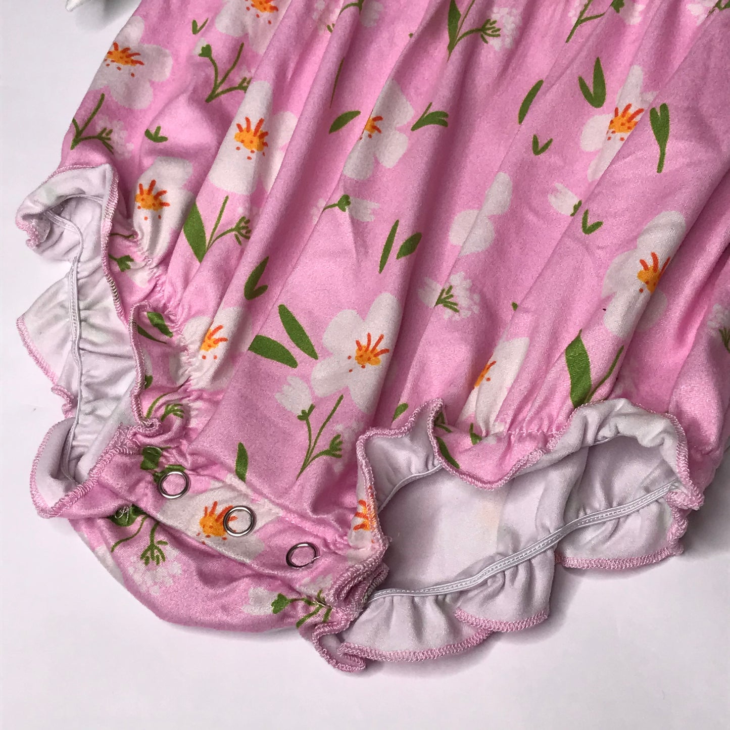 Marie Nicole Tulip Garden Ruffle Bubble Romper Baby Girl Size 12-18M