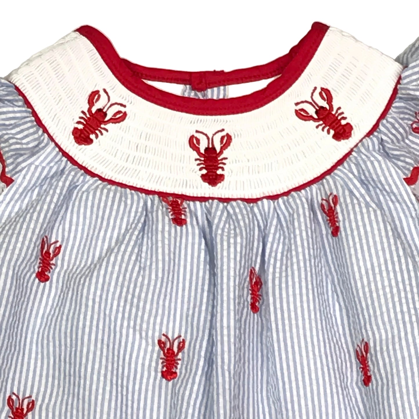 Designs Smocked Dress Seersucker Crawfish Girls 3T NWOT