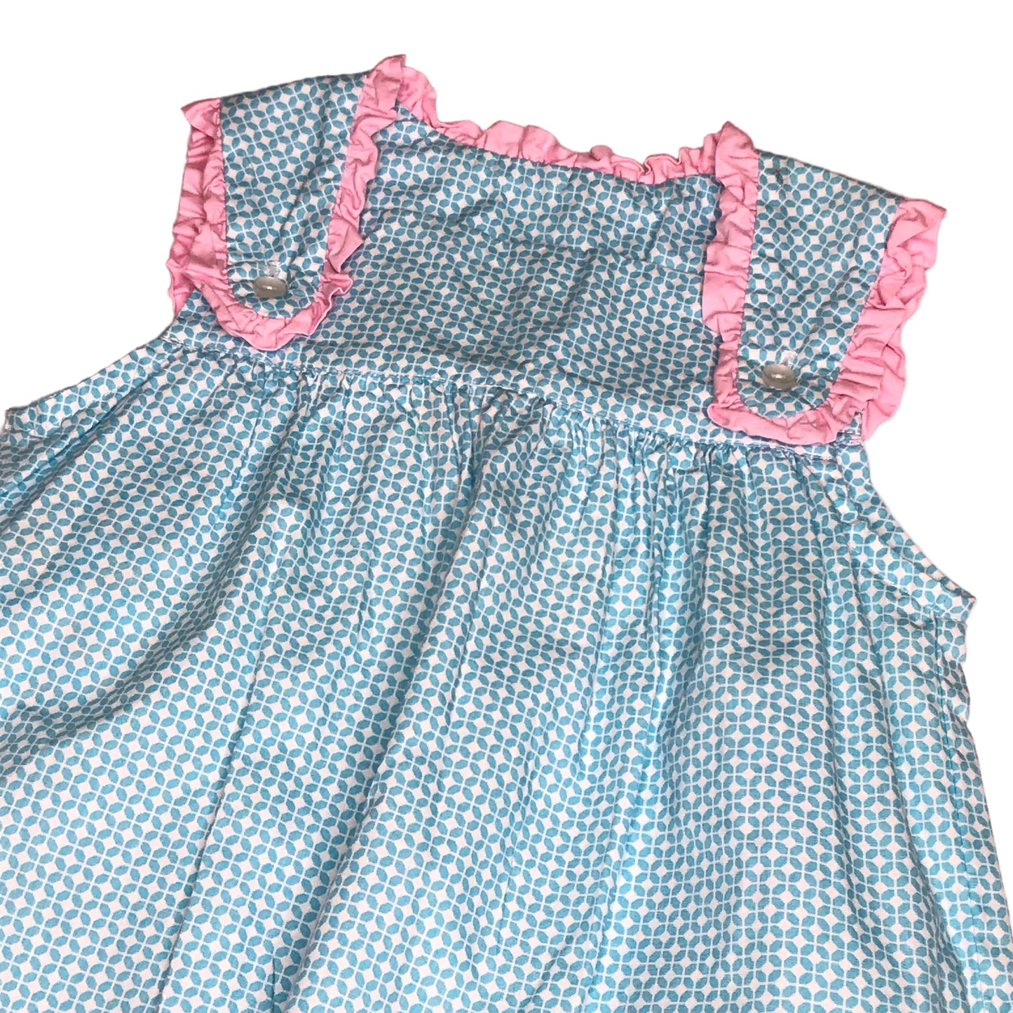 Southern Sunshine Kids Girls Aqua Geometric Print Size 7