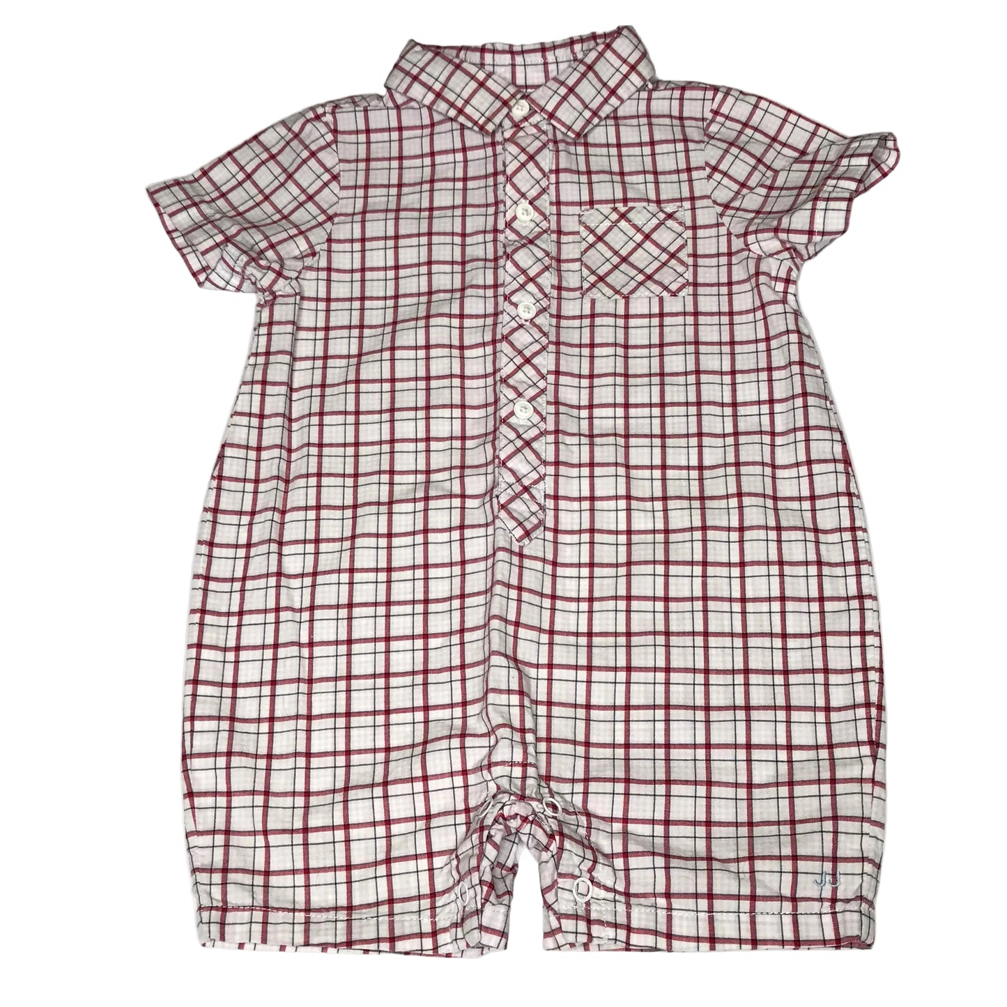 Janie and Jack Plaid Shortall Button Baby Boy Size 3-6M