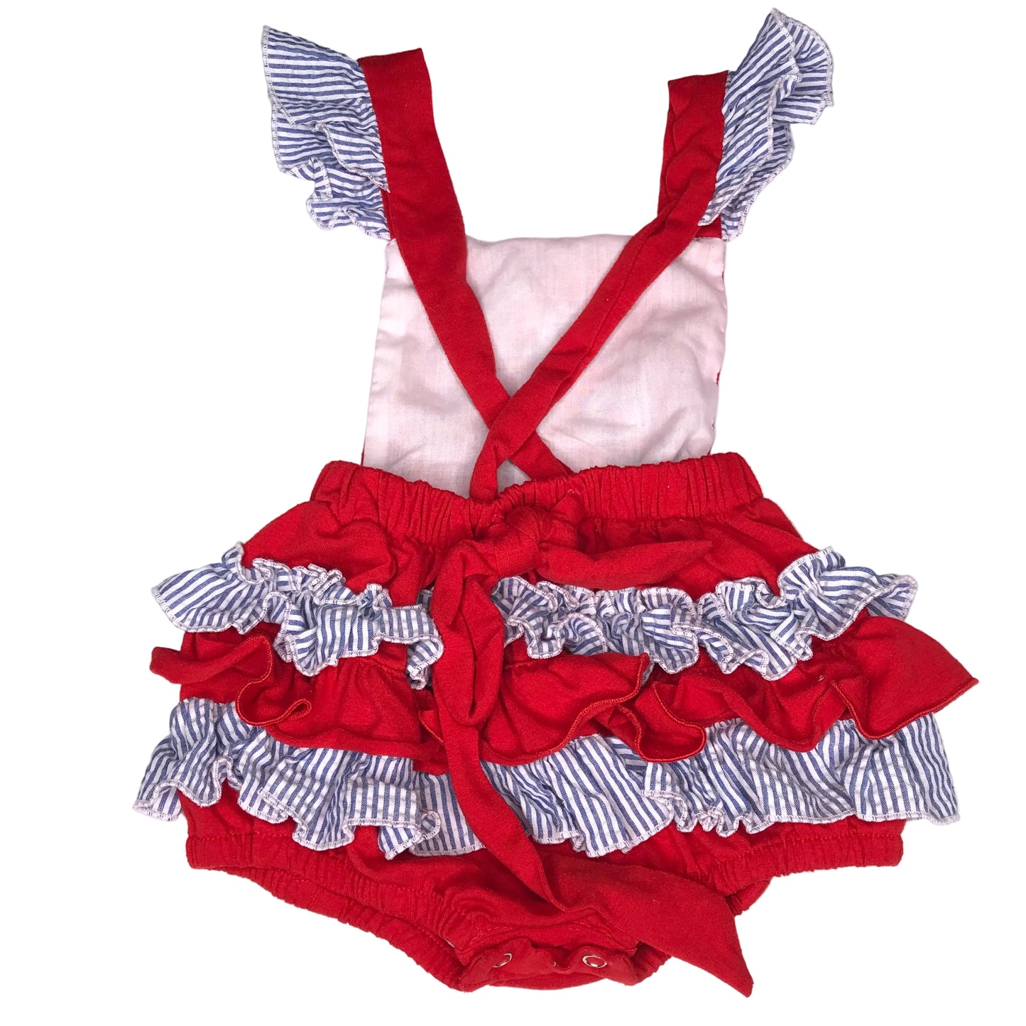 Little Lovely Patriotic God Bless America Bubble Romper Baby Girl Size 9M