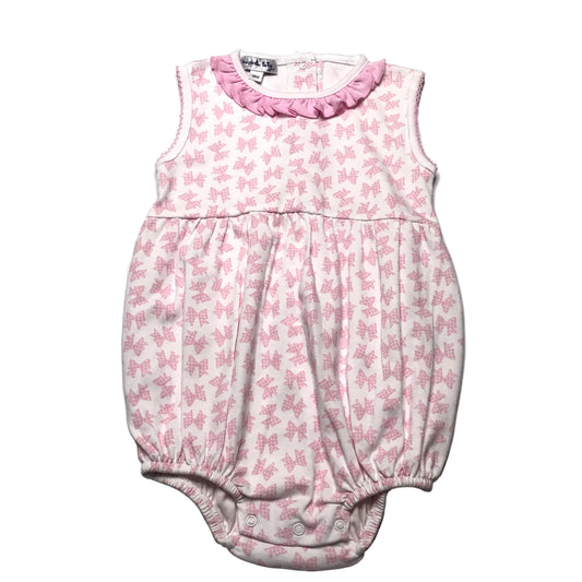 Magnolia Baby Bubble Bows White Pink Baby Girl Size 18M