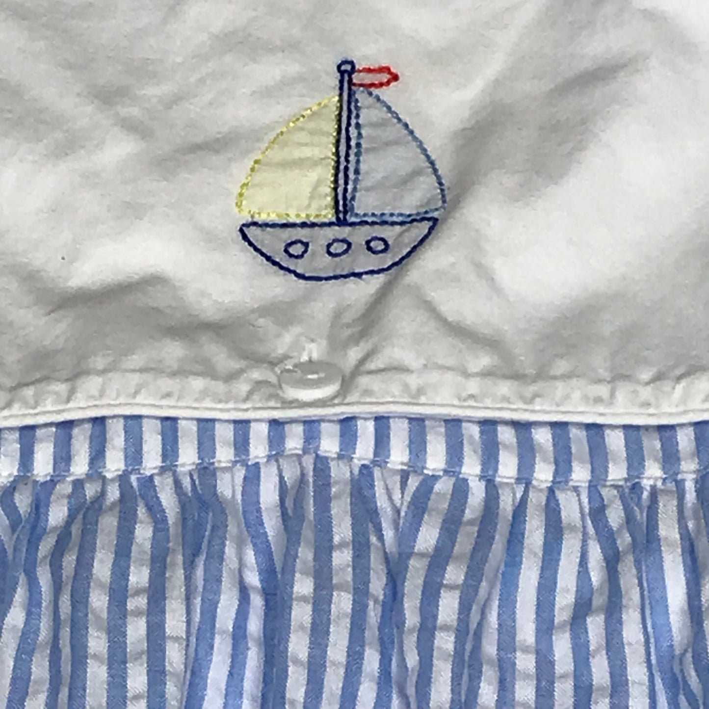 The Smocking Place Baby Boy Sailboat Embroidery Bubble Size 24M