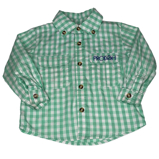 Prodoh Toddler Boys Gingham Fishing Shirt Size 2T