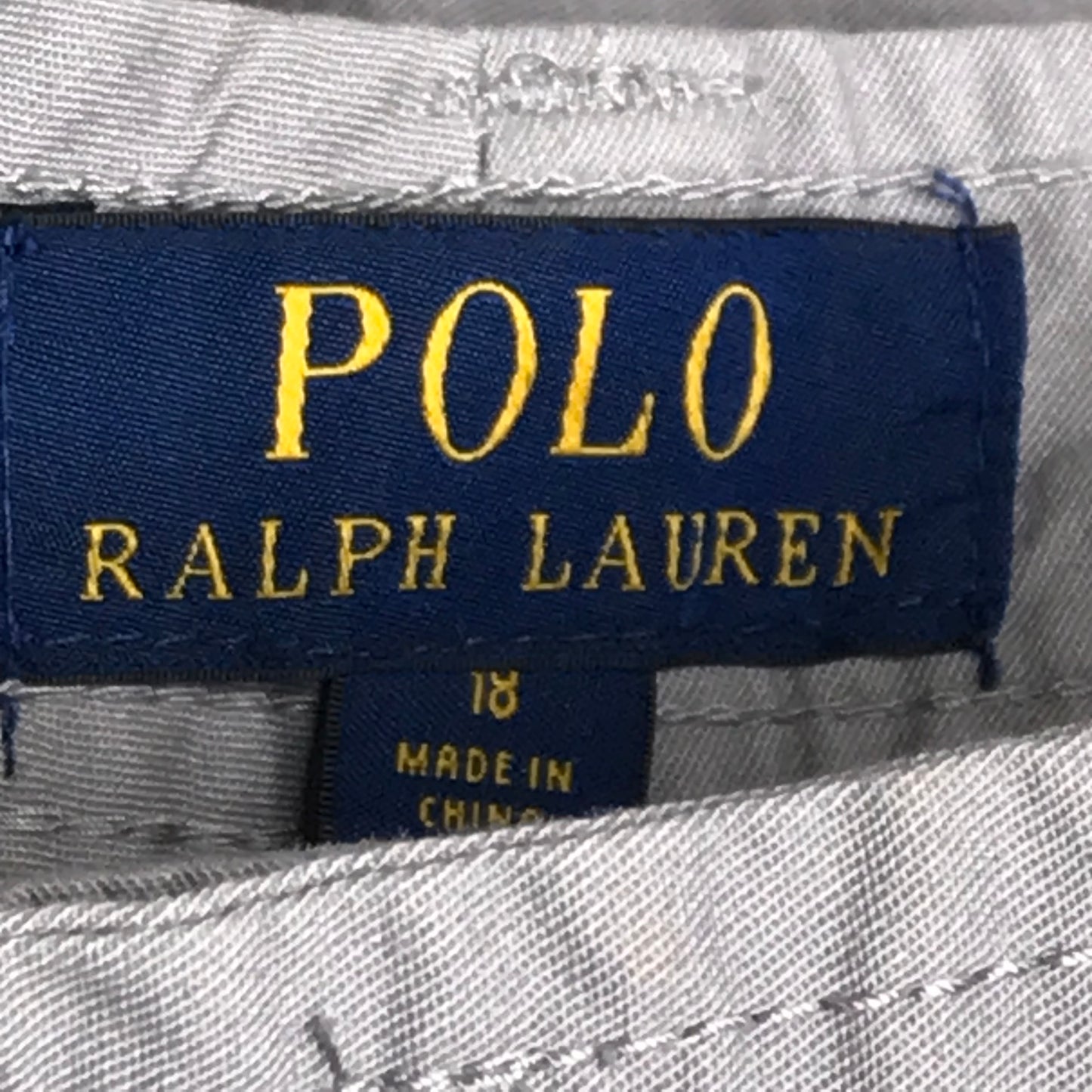 NWT Polo Ralph Lauren Boy Stretch Twill Cargo Shorts Grey Size 18