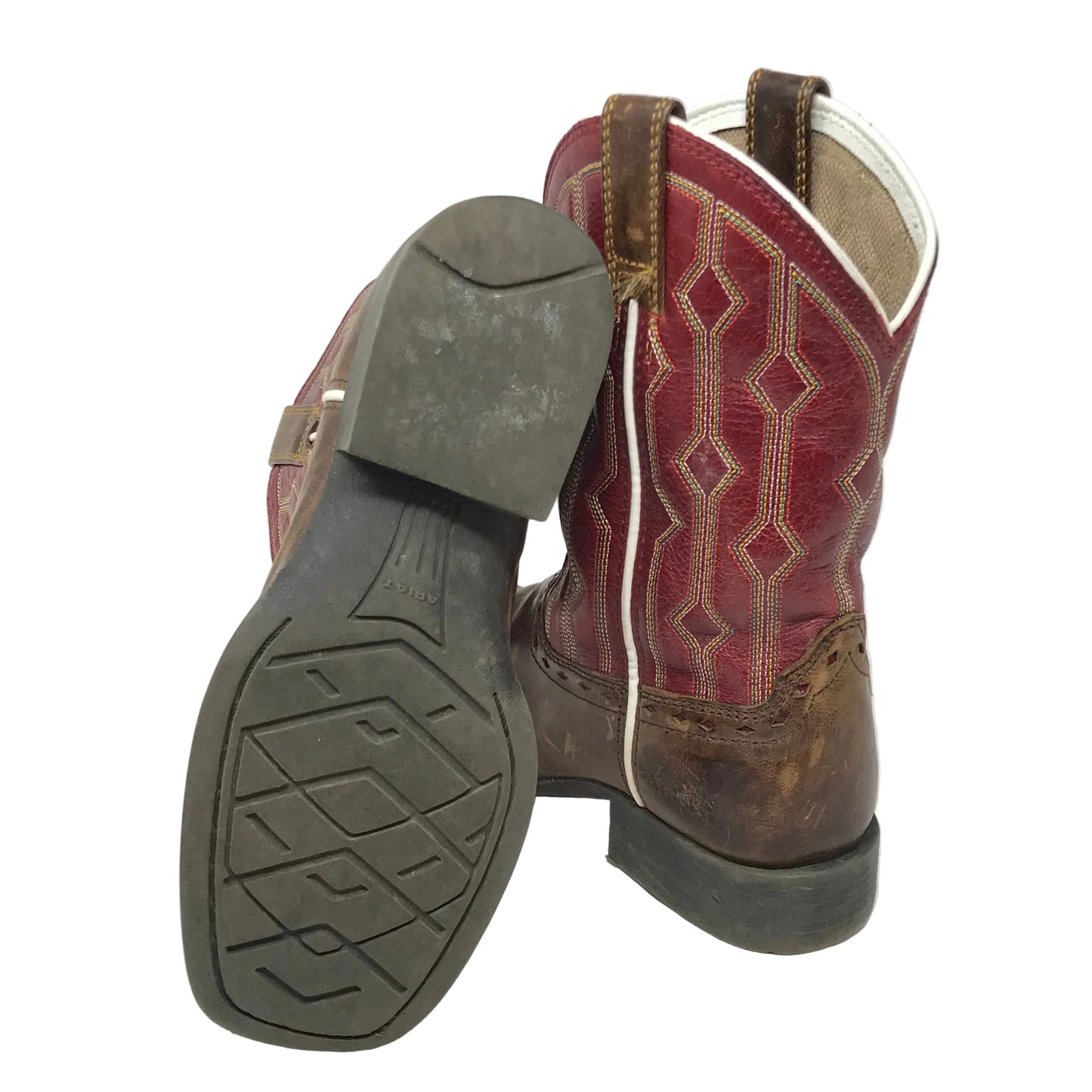 Ariat Kids Live Wire Square Toe Western Boot Red Brown Size 13.5