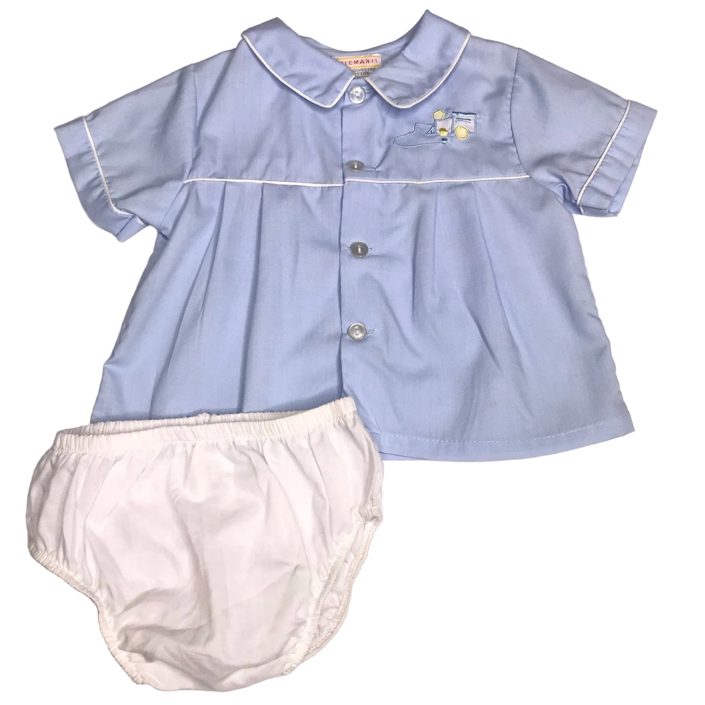 Friemanit Vtg Diaper Set Train Embroidery Baby Boy Size 12M