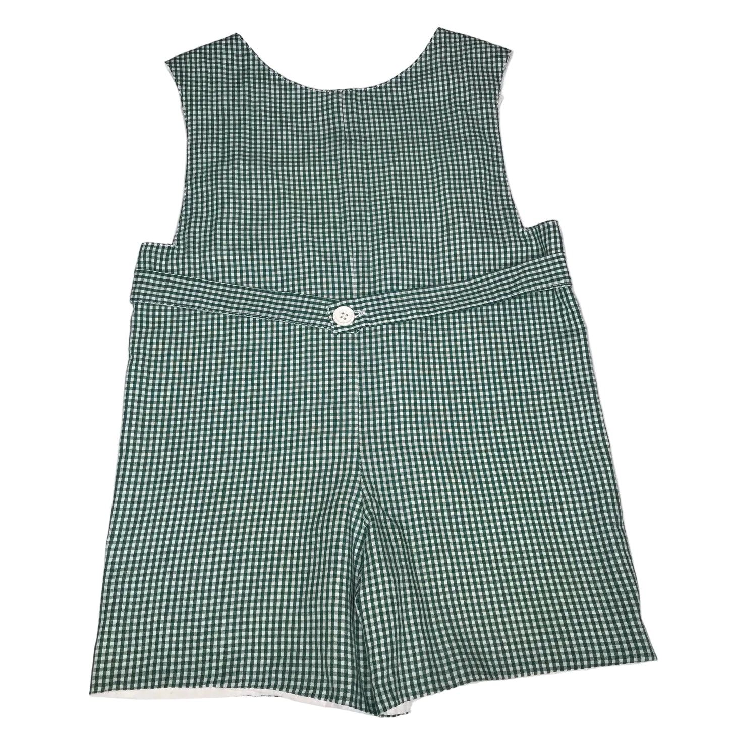 Two Friends Baby Boys Smocked Jon Jon Shortall Fire Truck Gingham Size 2T