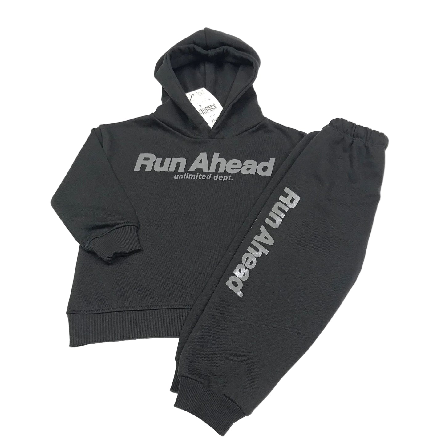 NWT Zara Printed Jogging Set Hoodie and Pants Black Boys Size 2T