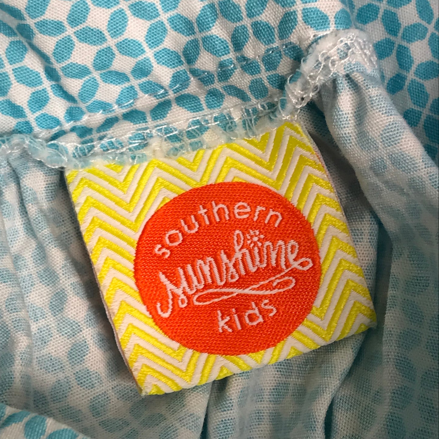 Southern Sunshine Kids Girls Aqua Geometric Print Size 7