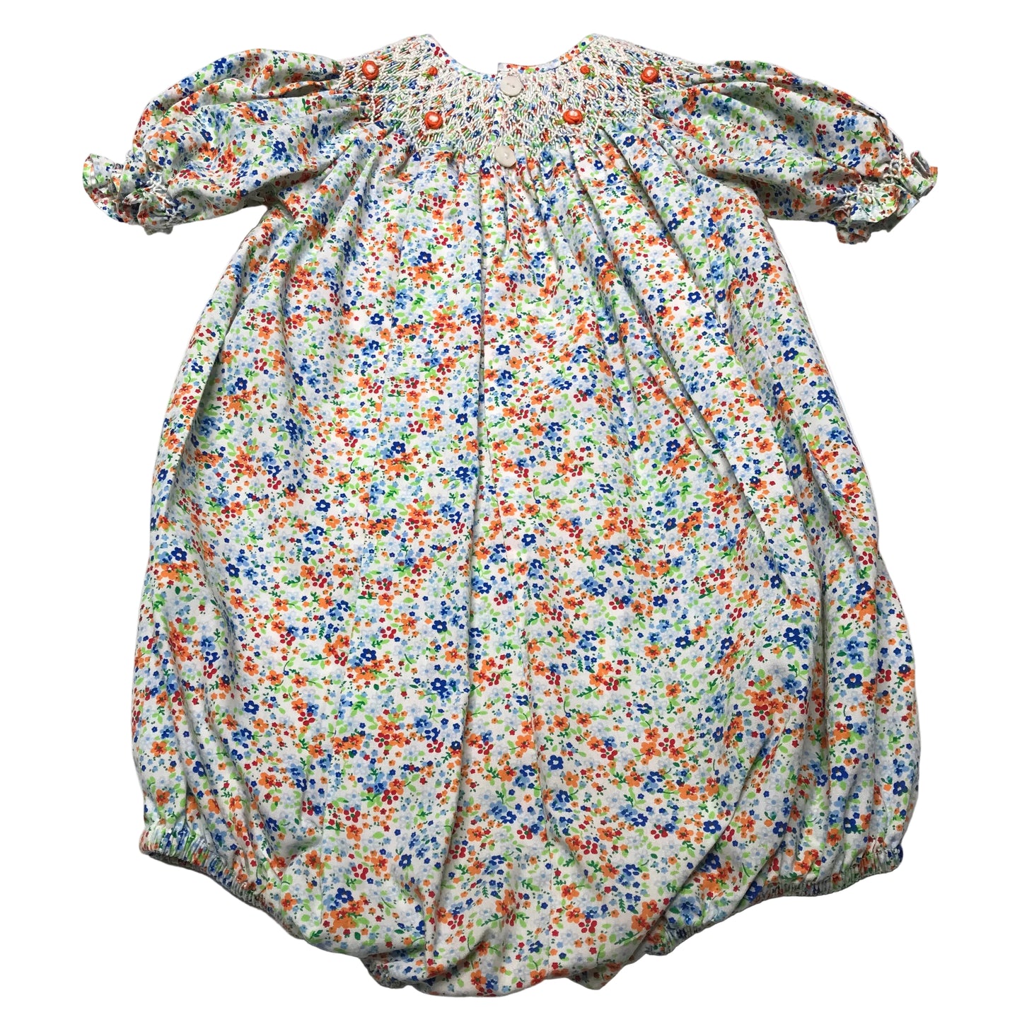 Remember Nguyen Smocked Floral Bubble Baby Girl Size 12M
