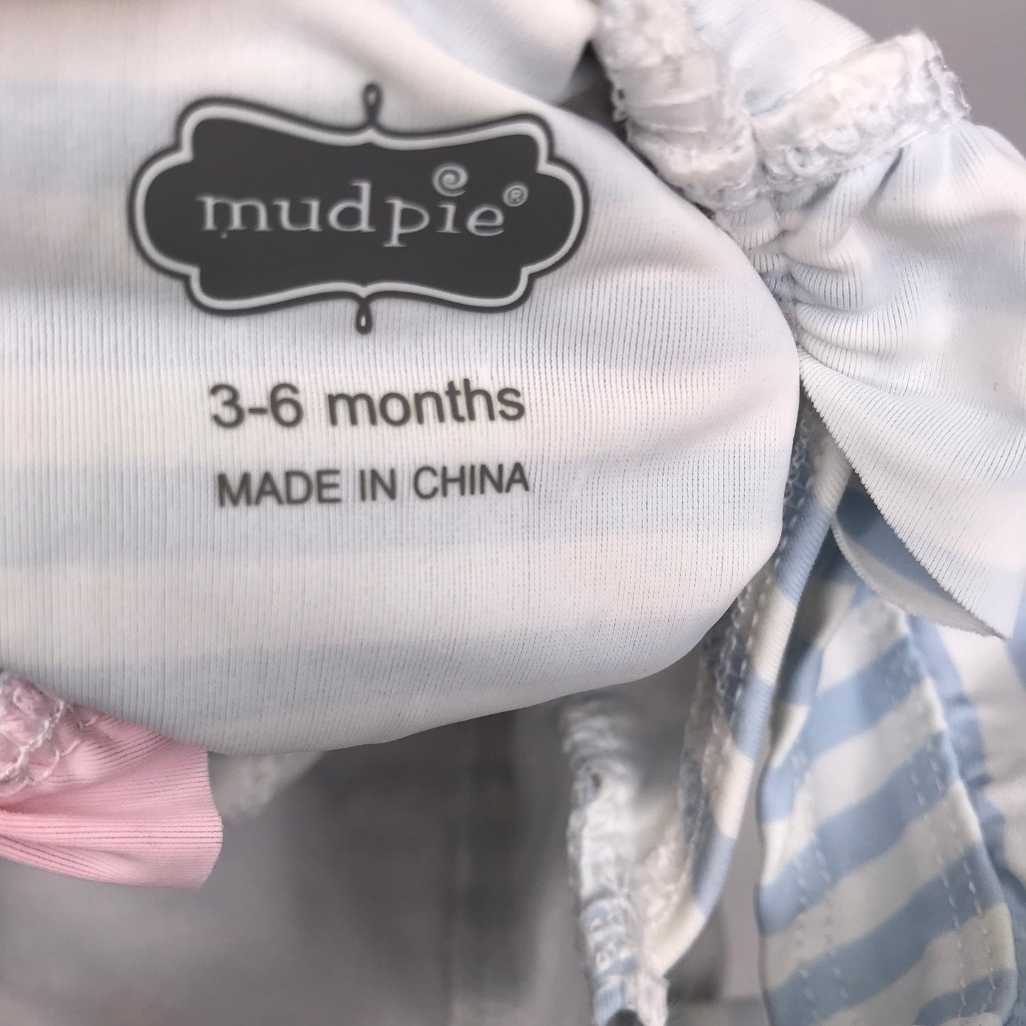 NWT Mud Pie Sail Away Ruffle Striped Swimsuit Baby Girl Size 3-6M
