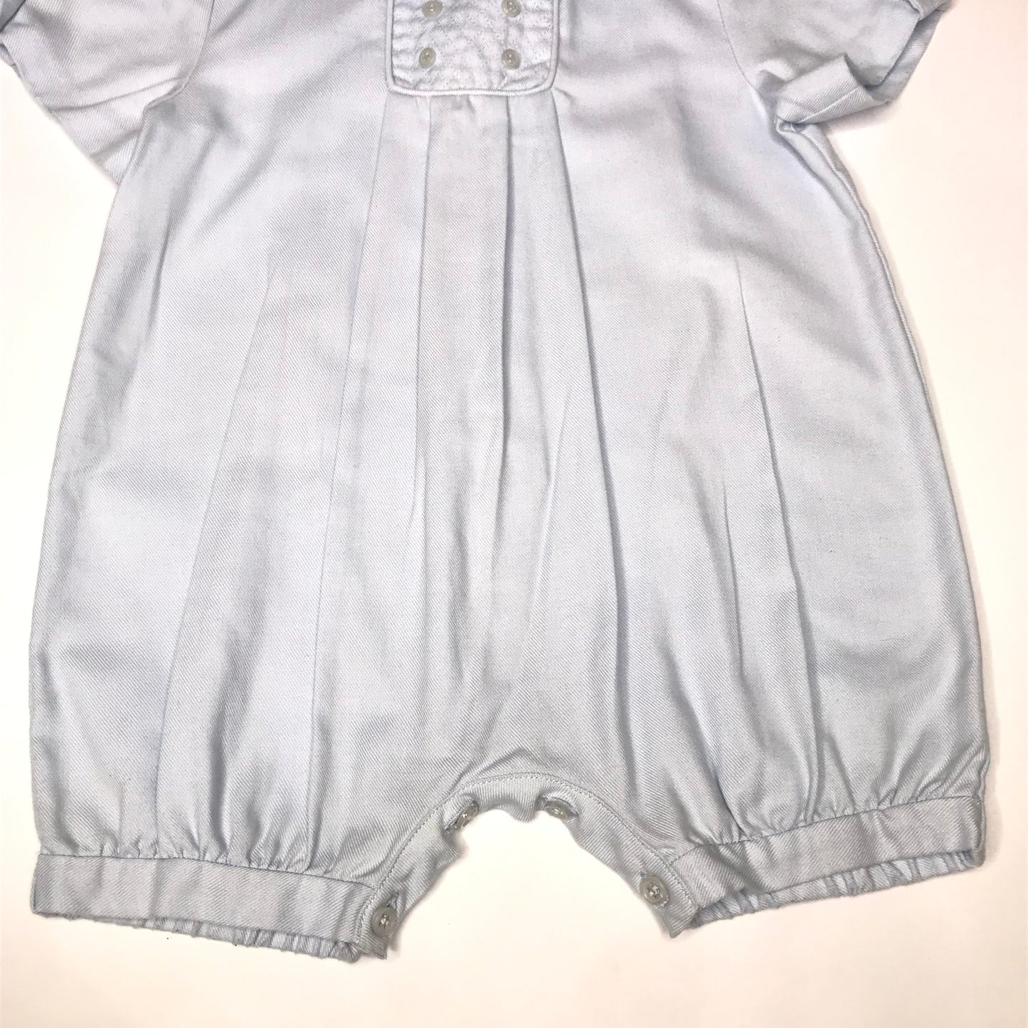 Luli & Me Classic Jon Jon Romper Light Blue Baby Boy Size 12M