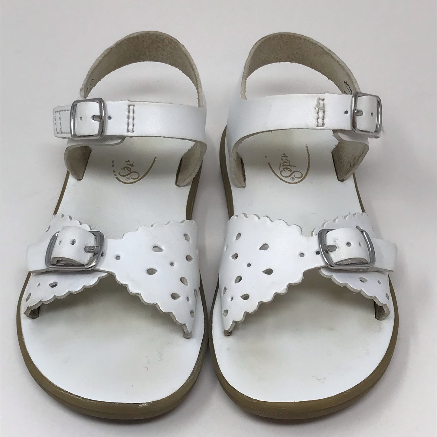 Footmates Ariel White Leather Sandals Girl Size 9