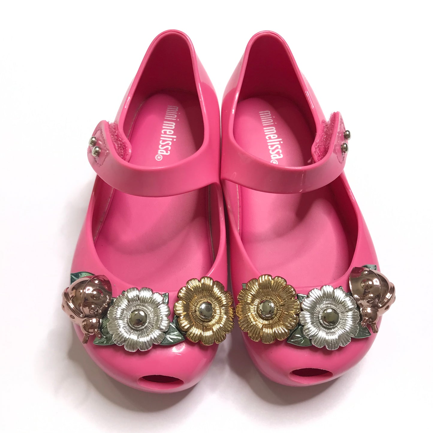 Mini Melissa Ultragirl X Mary Jane Jelly Floral Pink Shoes Girls Size 8