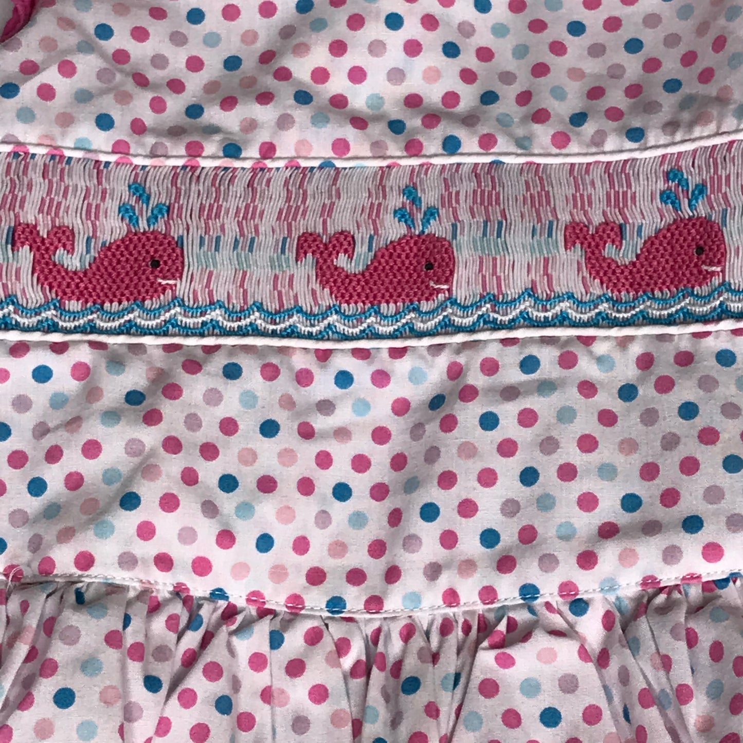 Anavini Smocked Whale Skirted One Piece Swim Set Girl Size 4T