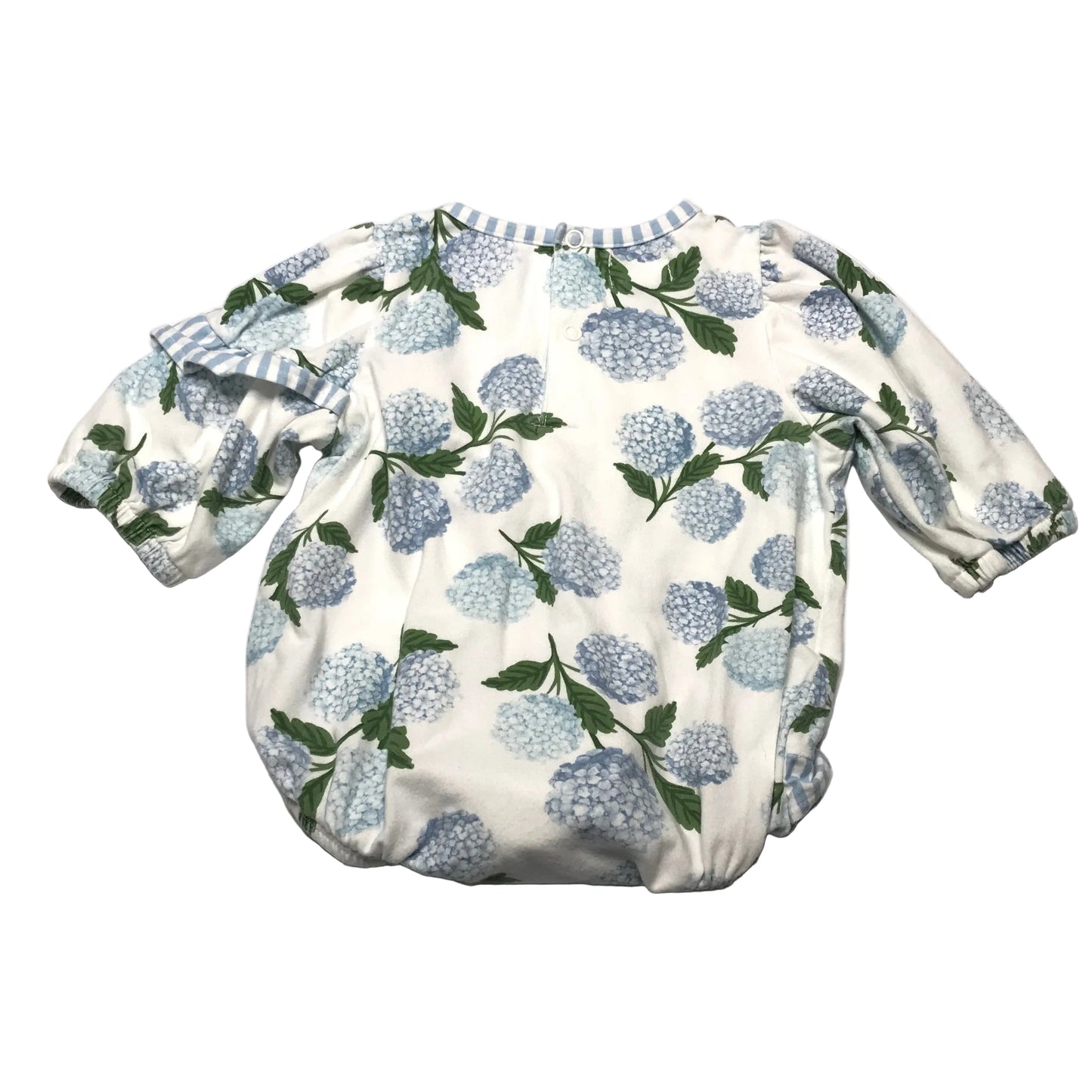 Mudpie Bubble Floral Hydrangea White Blue Baby Girl Size 9-12M
