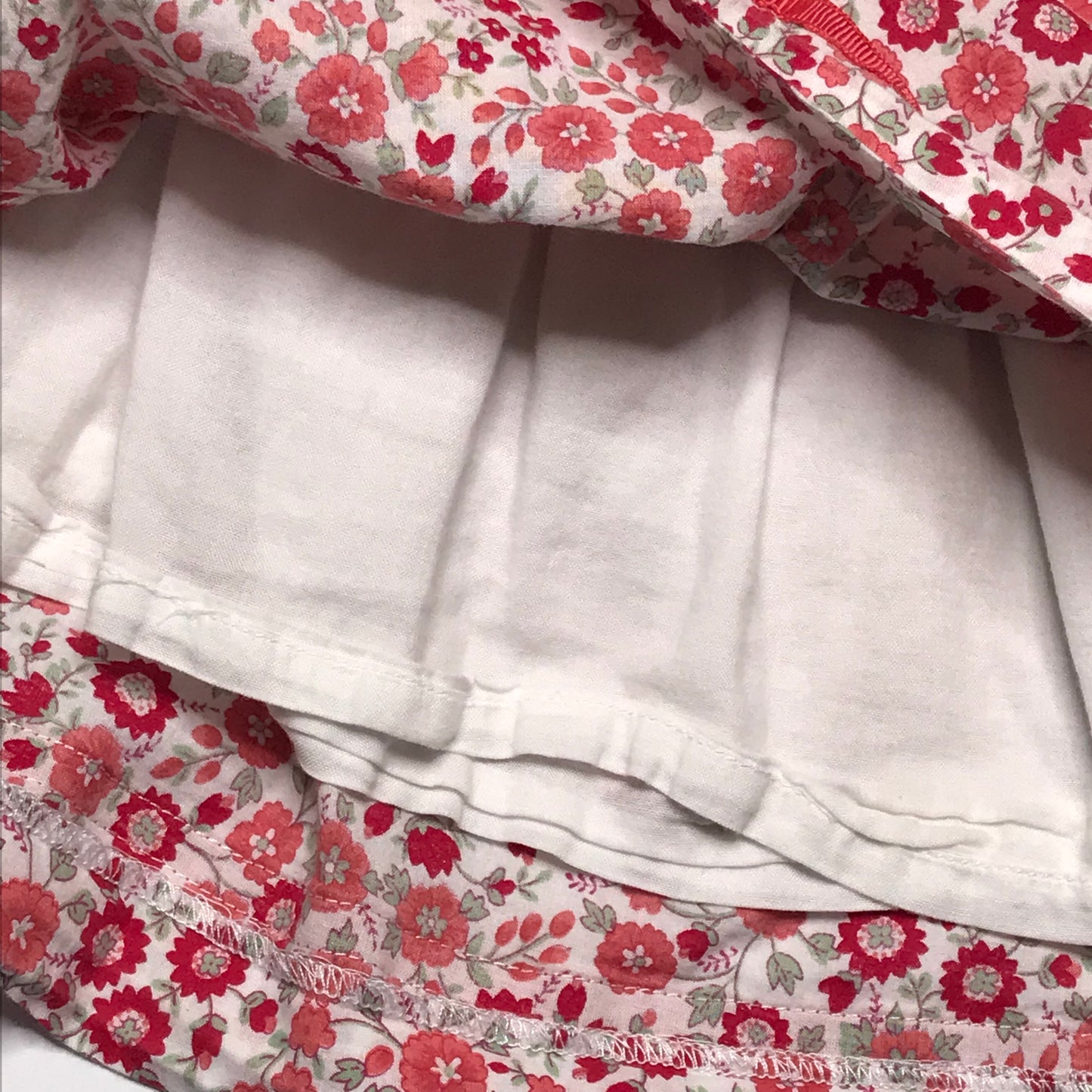 Edgehill Collection Smocked Floral Red White Dress Baby Girl Size 12M