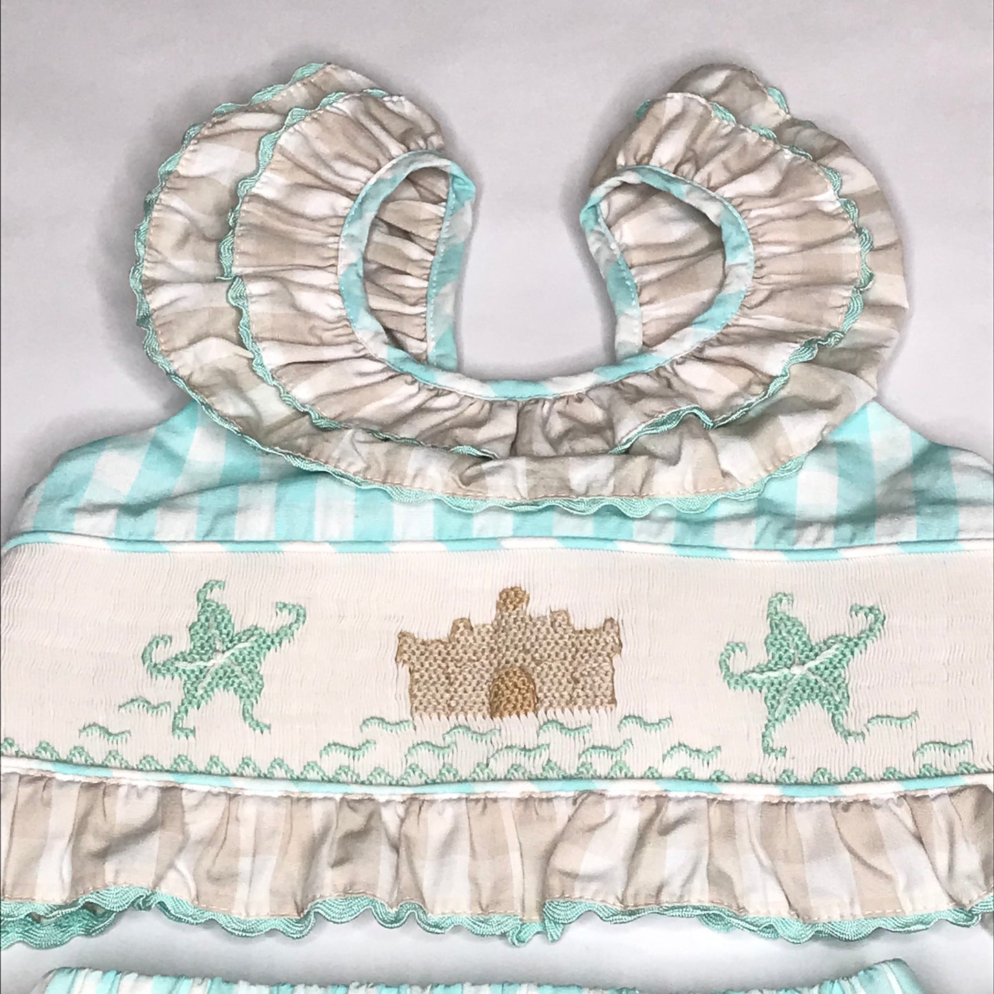 Castles & Crowns Smocked Sand Castle 2 Piece Swim Set Size 4T