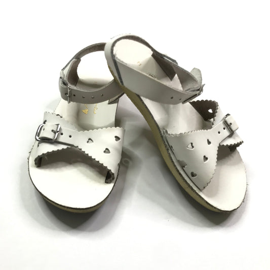 Sun-San Salt Water Sweetheart Sandals Shoes White Girls Size 11