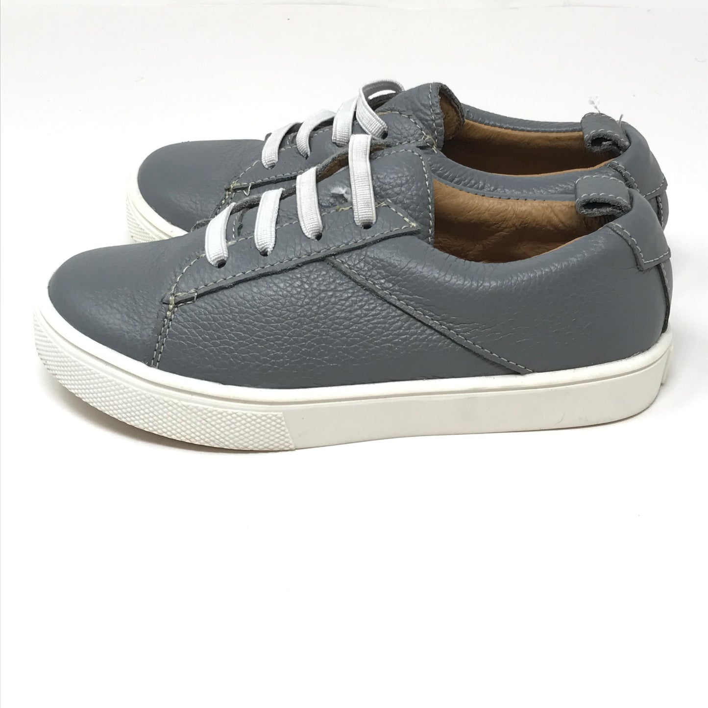 Freshly Picked Classic Grey Leather Lace Up Sneakers Boy Size 10