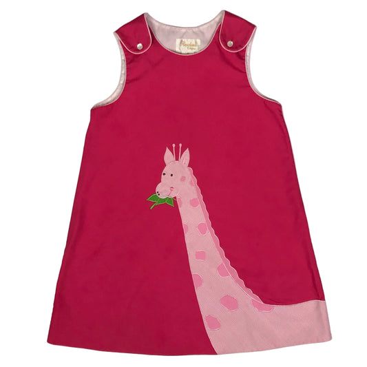 Rosalina Giraffe Appliqué Girls Size 4T Aline Dress