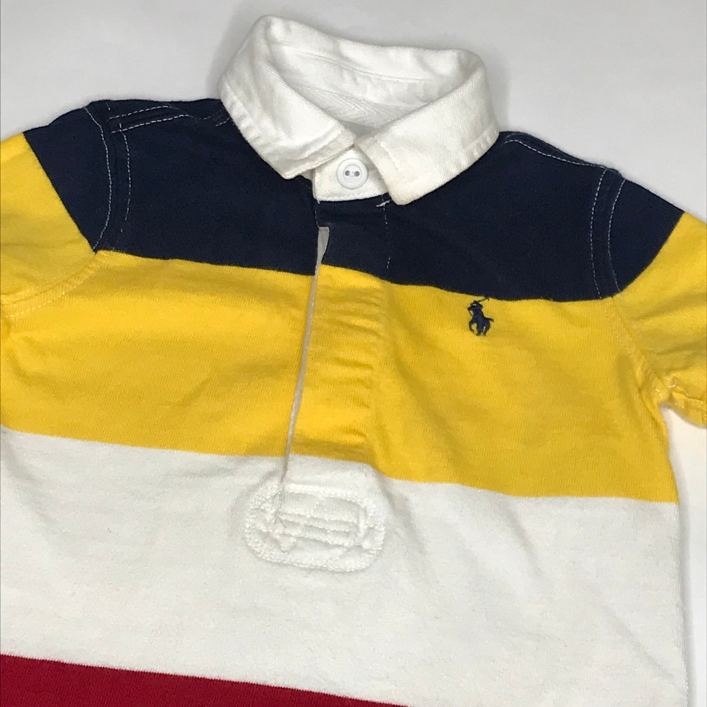 Polo Ralph Lauren Baby Boy Rugby Striped Shortall Size 6M
