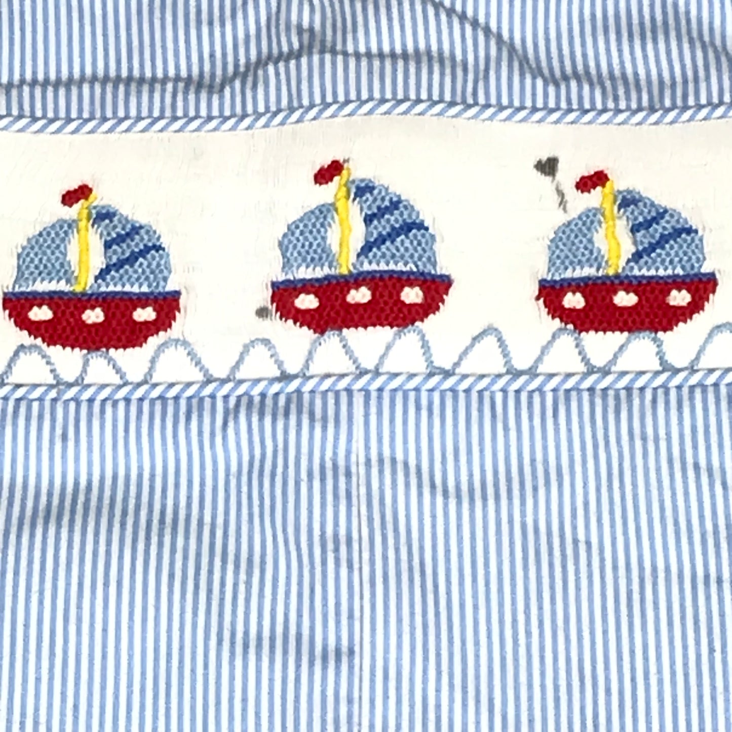 Remember Nguyen Baby Boy Smocked Sailboat Jon Jon Size 18M