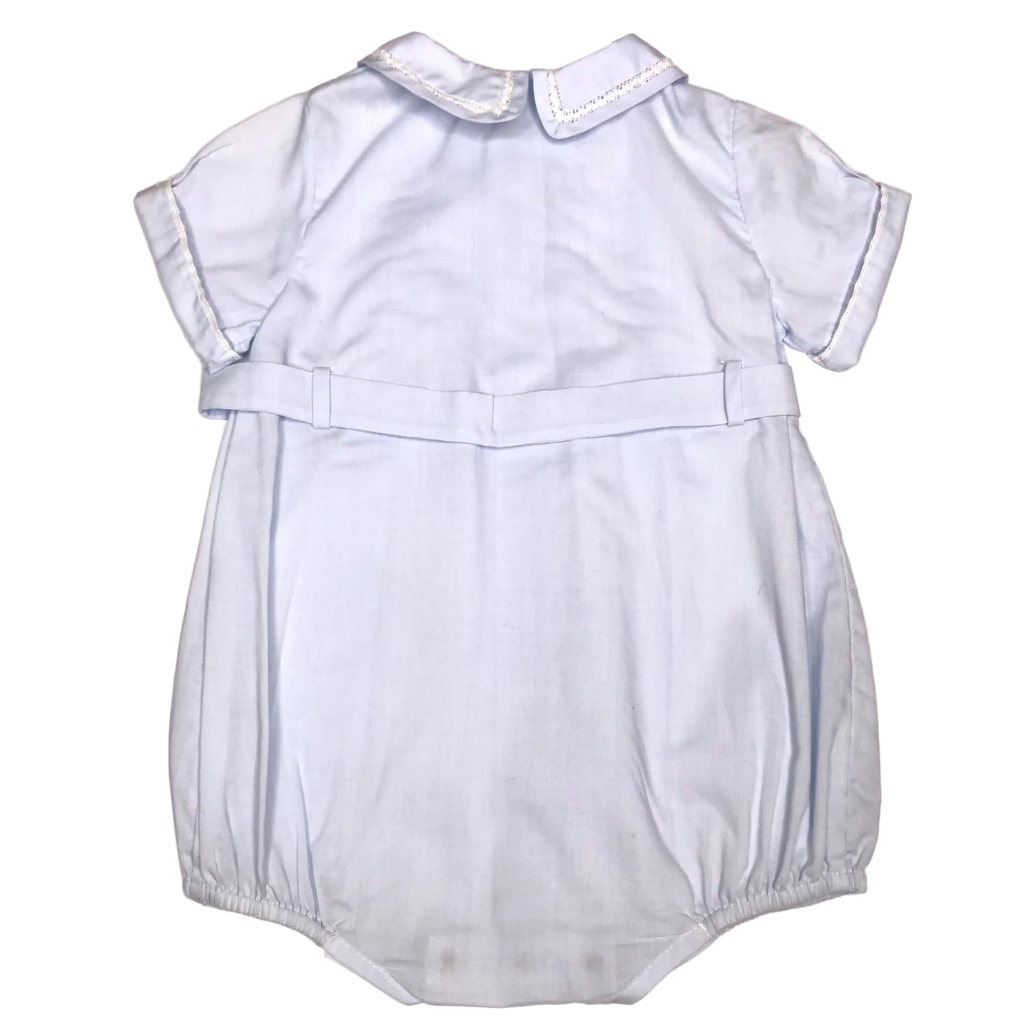 Feltman Brothers Ric-Rac Button Belt Creeper Blue Baby Boy Size 6M